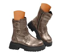 Bottines à plateforme pour femme - Style moto - Avec trois sangles - Bottes western, marron, 40.5 EU