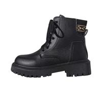 Bottines à semelle épaisse, plateau, lacets, fermeture éclair, bottines d'hiver, chaussures décontractées confortables, Noir , 38 EU