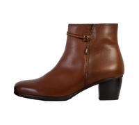 Bottines à Talon Cuir Gabor Nappa Roma - Marron - Femme - Talon Large - Fermeture Zip 40