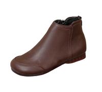 Bottines à Talon Plat Femme avec Lacets et Fermeture éclair Latérale étanches Western Médiévale Gothique Imperméable Antidérapant Décontracté Pour La Randonnée, Le Travail