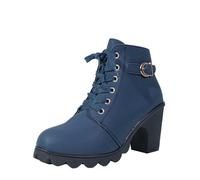 Bottines À Talons Bottines À Bout Femme Camperos Texanes Brogues Femme Casual Bottes à Talons éPais Confort Chic Bout Rond Talon épais Confortables Tendance Chaussures Courtes Légères Élégantes