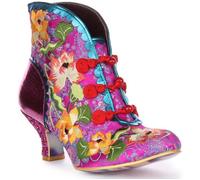 Bottines à talons moyens pour femmes - Irregular Choice - Lotus Eater - Broderies florales - Rose Multi 36