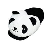Bottines Blanches pour Femmes Cartoon Panda Design nouveauté Pantoufles pour Femmes et Hommes Chaud Coton Doux en Peluche Maison Pantoufles intérieur Toutes Baskets Blanches pour (Black, One Size)