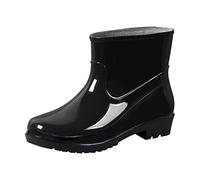 Bottines Bottes De Pluie Chaussure Femme Antidérapante Respirant Botte Plastique Impermeable Bottines Jardin Elégante Pure Color Bottes De Pluie Fille Boots Légères Noir Piscine À Bout Ronde Eu 36-41