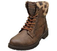 Bottines Casual Femme Mustang Mocha - Talon Plat Zippé Côté - 40 EU