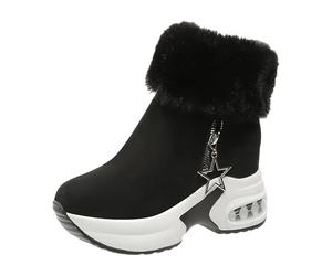 Bottines chaudes en pour femmes bottes confortables avec tempérament mode hiver Embauchoir Chaussures Bottes (Black 37)