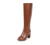 Bottines chaudes pour femme - Bottes hautes élégantes et sexy - Bout rond - Plateformes à talons hauts - Bottes pour femme - Automne et hiver - Fermeture éclair - En cuir synthétique, marron, 41.5 EU