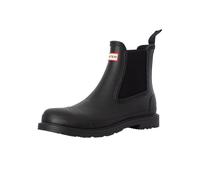 HUNTER Commando Chelsea Boot for Men - Waterproof, Matte Finish, and Rubber Outsole Shoes - Black 12 M