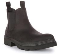 Bottines Chelsea en cuir pour hommes Ecco Grainer - Noir - A élastique - Semelle en caoutchouc résistant 45