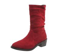 Bottines Chelsea en daim pour femme - Coupe large - Automne et hiver - Facile à enfiler - Semelle à crampons - Pour les jours de pluie - Marche à la campagne - Fermeture éclair - Doublure en fourrure