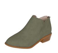Bottines Chelsea pour femme avec talon bloc et bout pointu | Bottes d'hiver élégantes pour femme, grandes tailles, bottes de cowboy en cuir, bottes de cowboy confortables