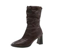 Bottines Chelsea pour femme - Avec talon pointu - Élégantes - À enfiler - Talon bloc - En daim - Pour femme, café, 39 EU