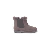 Bottines Chelsea Pour Filles Avec Col En Fourrure Gris 21