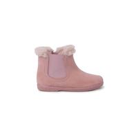 Bottines Chelsea Pour Filles Avec Col En Fourrure Rose 25
