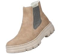 Bottines Chelsea Rieker Z7465-60 femme beige - talon carré 5 cm, doublure chaude, zip 39