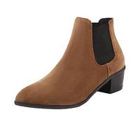 Bottines classiques à bout pointu à talon plat pour femme | Talon plat, bout pointu, élégant, tige courte, coupe large confortable, robuste, polyvalente