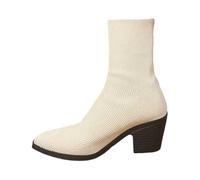 Bottines classiques pour femme - Talon bloc - Tige moyenne - Cuir lisse | loisirs, talon bloc, cuir lisse, tige centrale, assise confortable, semelle robuste, polyvalent, aspect élégant