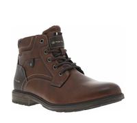 Bottines cognac fourrées à semelle à talon plat avec une double fermeture 44