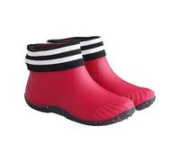 Bottines compensées foncées - Chaussures de pluie - En coton - Amovible - Extérieur plat antidérapant - Multifonctionnel - Chaussures de pluie dans les tubes d'eau, Rouge, 37.5 EU