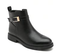 Bottines courtoises femme bride et boucle dorée - synthétique élégant disponible en noir, brune, camel et bordeaux C'est une touche chic et intemporelle, un embouteillage courtois, un accord parfait.