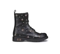 Bottines Cult Zeppelin en cuir noir pour femme, style motard avec clous 37