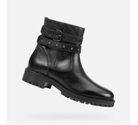 Bottines D HOARA Femme - Geox - Cuir - Noir - Style motard 36