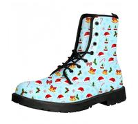 Bottines de cheville pour femmes avec fleurs de papillon de chien et imprimé Floral bottes de Combat gothiques élégantes bottes de Combat à lacets à talon Chunky bottes en cuir pour (personnalisable)