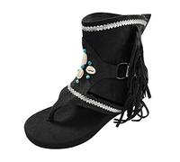 Bottines de cowboy en cuir pour femme - Bottes d'automne pour femme 39 - Bottes d'hiver confortables et originales - Chaussures d'hiver légères à bout ouvert - Bottes mi-hautes pour femme - Chaussures