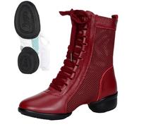 Bottines de Danse pour Femme à Empeigne Mesh, Style Marin, Semelle Souple, Montant Haut, Quatre Saisons, Nouvelles, idéales pour Spectacles de Jazz en Groupe ou Pratique individuelle RD1#2, 37