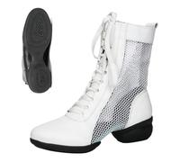 Bottines de Danse pour Femme à Empeigne Mesh, Style Marin, Semelle Souple, Montant Haut, Quatre Saisons, Nouvelles, idéales pour Spectacles de Jazz en Groupe ou Pratique individuelle WH2#2, 40