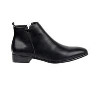 Bottines De Grande Taille Homme Talon Carré Bout Pointu Cuir Chelsea Bottes Courtes Vintage Légères Et Confortables à La Mode Boots Automne Et Hiver 44 Noir