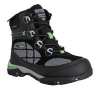 Bottines de marche enfant Regatta Hawthorn Evo - Noir/Vert vif - Synthétique - Lacets 30