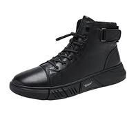 Bottines de Moto pour Hommes - Grandes Tailles Chaudes et Confortables Travail Bottes de Protection Montante Décontracté Bottes Chaussures Confortables en Coton Vintage Chelsea Boots