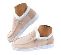 Bottines de Neige Femme France Hiver, Style Casual Chaud Fourré Isolante Antidérapante, Chaussures Hiver pour Tenue Quotidienne & Activités Outdoor, Tissu Velours Côtelé, Semelle Confortable Bottines