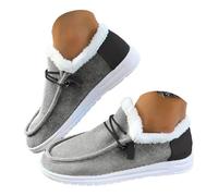 Bottines de Neige Femme France Hiver, Style Casual Chaud Fourré Isolante Antidérapante, Chaussures Hiver pour Tenue Quotidienne & Activités Outdoor, Tissu Velours Côtelé, Semelle Confortable Bottines