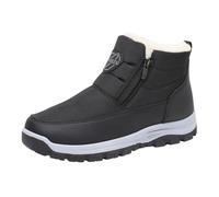 Bottines De Neige Homme d'Hiver Doublées En Polaire Chaud Fermeture Éclair Bottes Courtes En Coton Marche Randonnée D'extérieur Semelle Antidérapante Confortables Légères 41