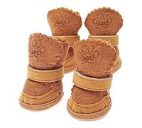Bottines de neige pour chiots et petits chiens, chaussons pour chihuahua pour l'hiver, chaussons pour petit chat, chaussures pour chat pour temps froid, marron étiquette 5
