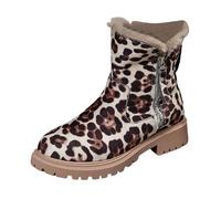 Bottines de neige pour femme avec bottes chaudes et confortables en cuir véritable pour un confort et une chaleur ultimes, café, 37.5 EU