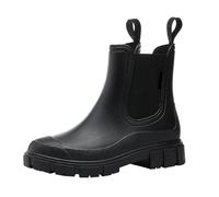 Bottines de pluie confortables Wellington Bottes de pluie souples et antidérapantes Noir/bleu Pointure 36-43, Noir , 39 EU