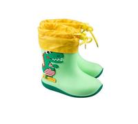 Bottines de Pluie Enfant Garçon Fille Gummistiefel Botte de Pluie Bottes avec Semelle Antidérapante Bottes mi-hautes Respirantes Légères Chaussures pour Tous Les Jours (05 Green, 28 Little Child)