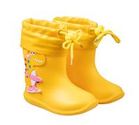 Bottines de Pluie Enfant Garçon Fille Gummistiefel Botte de Pluie Bottes avec Semelle Antidérapante Bottes mi-hautes Respirantes Légères Chaussures pour Tous Les Jours (03 Yellow, 24 Toddler )