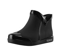 Bottines De Pluie Femme Bottes Santiag Cuir Elegante Classic Botte Caoutchouc Chaussure Neige Impermeable Bottine Santiags Fantaisie Confort Boots Equitation Noires