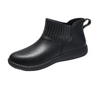 Bottines de pluie pour femme - Imperméables - Légères - En caoutchouc - Inserts élastiques - Semelle antidérapante - Chaussures de jardin minimalistes et fonctionnelles - Hauteur de la cheville