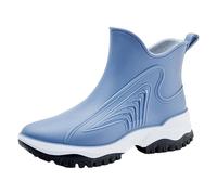 Bottines de pluie pour femme, légères, imperméables pour femme, pour hiver, basses, tronçons, femme, avec poils, bottes en caoutchouc, pour femme, pour pluie, mode, antidérapantes, Chelsea Boots, bleu