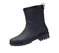 Bottines De Pluie Pour Femmes Grande Taille Mollet Large Botte De Jardin Léger Anti-Dérapant Bottes De Pluie Impermeable Aoutchouc De Couleur Unie Confortables Chaussures De Jardin Pas Cher Bottes
