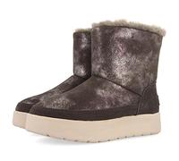 Bottines de type australiennes en cuir suédé gris métallisé pour femme banff