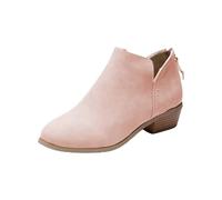 Bottines décontractées pour femme avec fermeture éclair, confortables à talon bas, matériau en daim doux, design facile à enfiler, polyvalentes pour un usage quotidien, durables et respirantes pour
