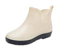 Bottines d'équitation courtes en caoutchouc pour femme - Bottes imperméables antidérapantes et résistantes à l'usure - Bottines légères en caoutchouc - Bottines basses en caoutchouc - Bouche plate