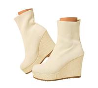 Bottines d'équitation pour femme, élégantes et décontractées, unies, tige élastique, chaussettes, bottines