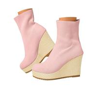 Bottines d'équitation pour femme, élégantes et décontractées, unies, tige élastique, chaussettes, bottines